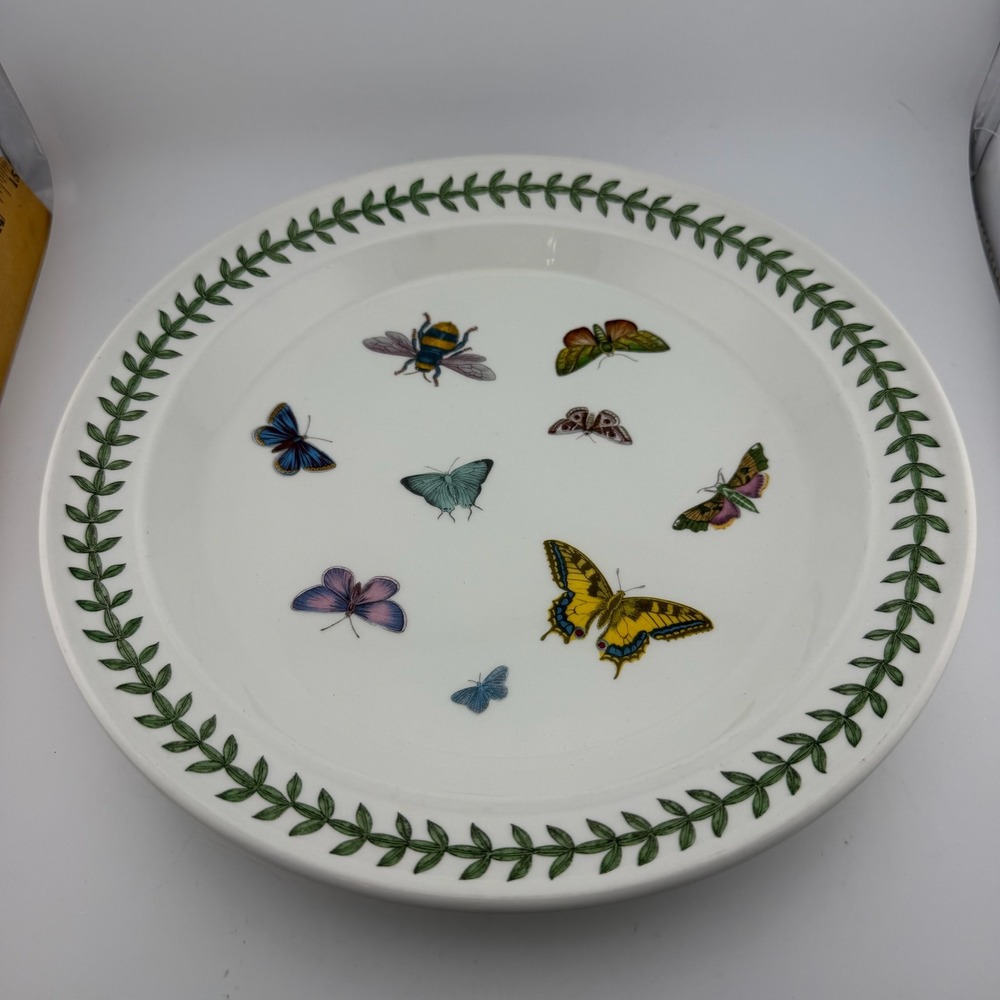 Portmeirion 10.75in White Botanic Garden Butterfly Laurel Platter Plate